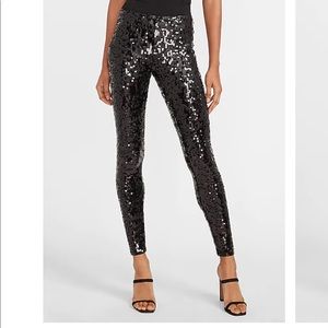 LIKE NEW VELVET SEQUIN HIGH WAIST LEGGINGS EXPRESS
